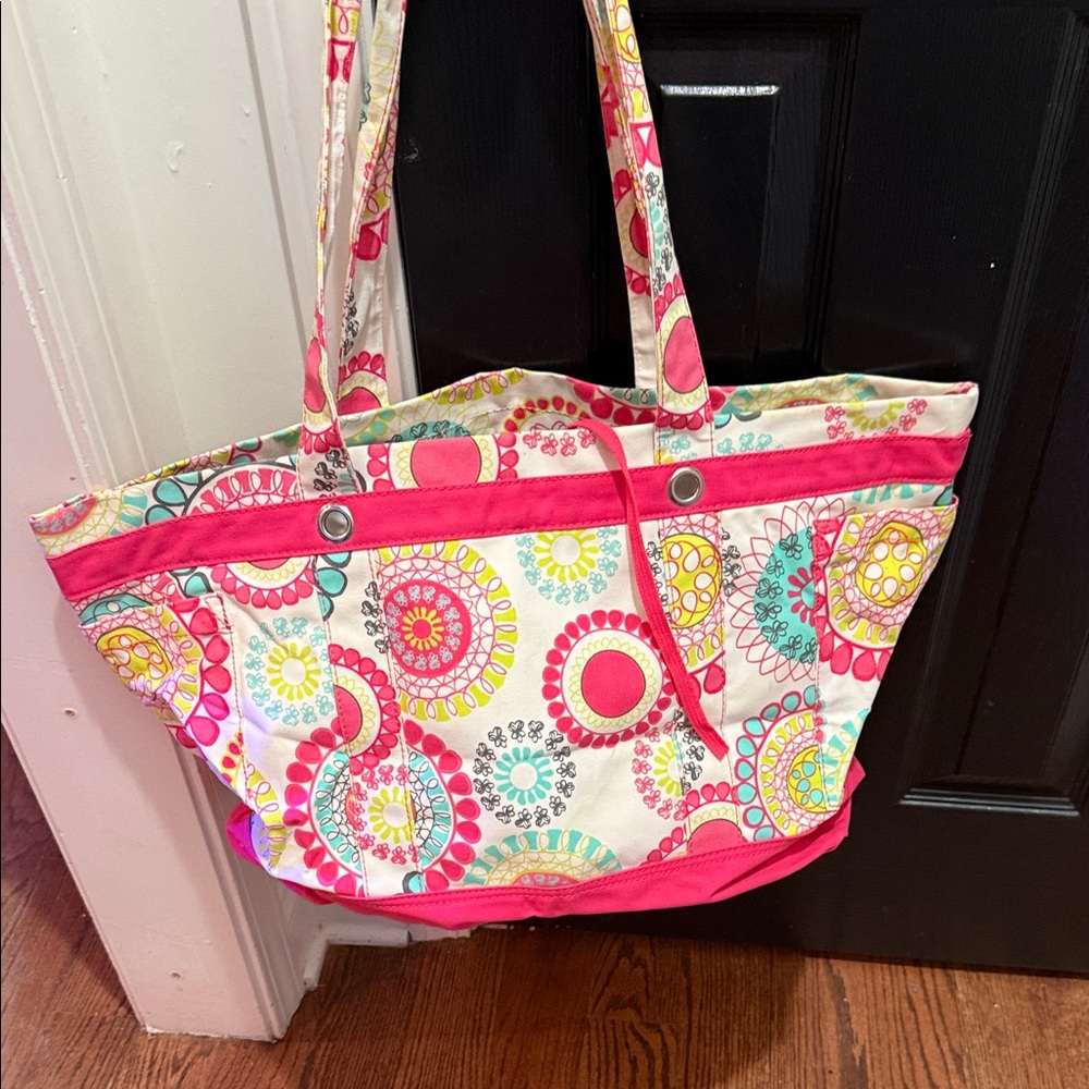 Thirty-One Pink and Yellow Floral Tote